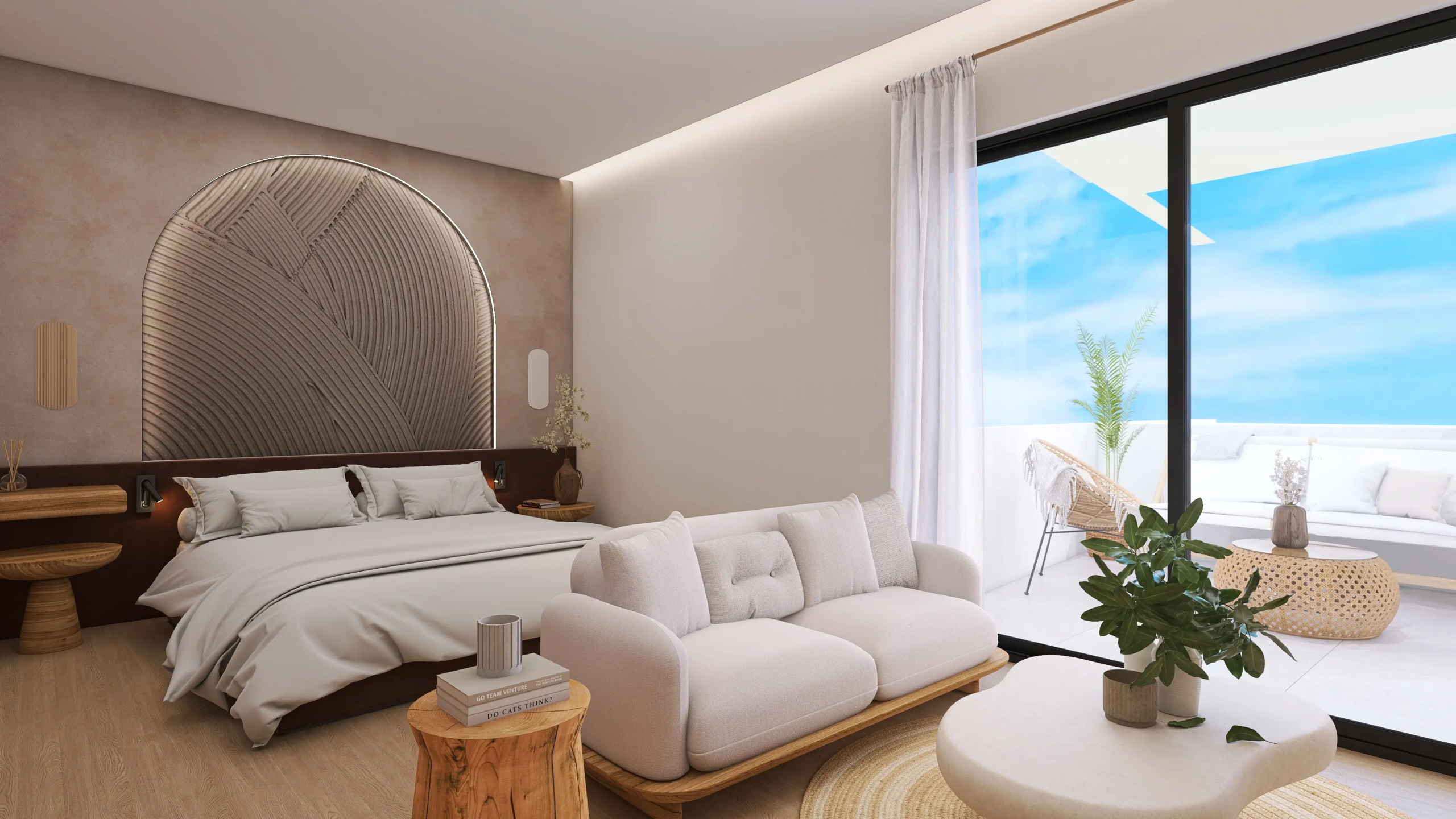 modern architecture bedroom airbnb
