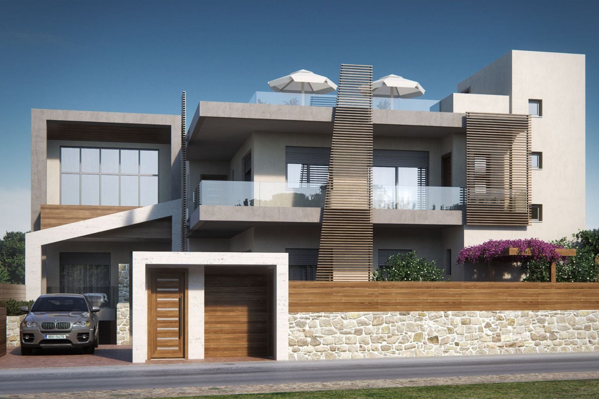 architectural design of luxury residence in Chania