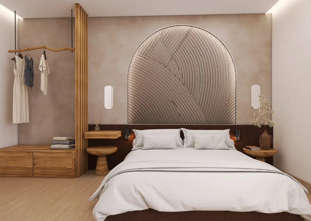 modern architecture bedroom airbnb