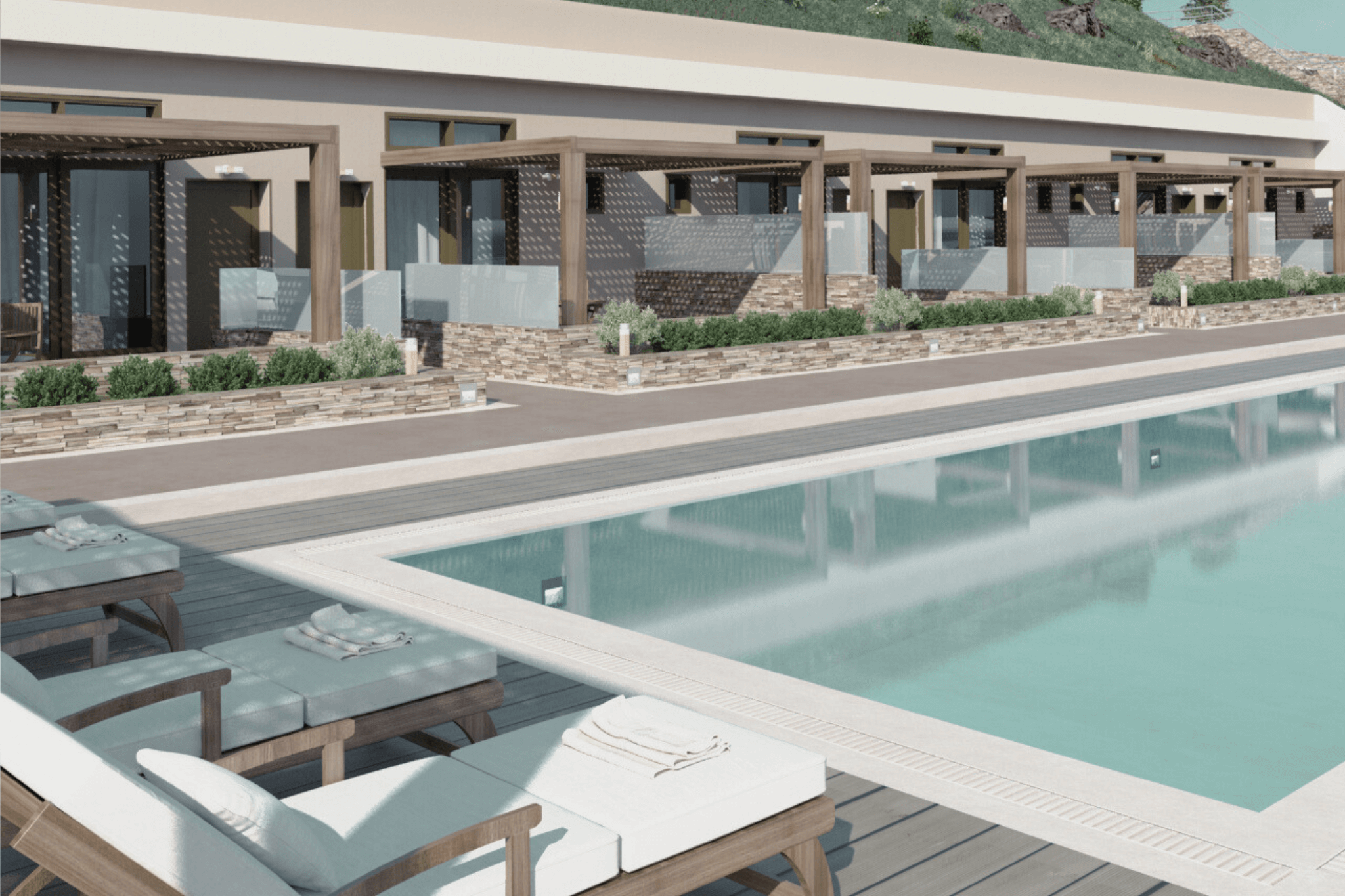 Tourist accommodation with underground rooms in Lentas, Crete
