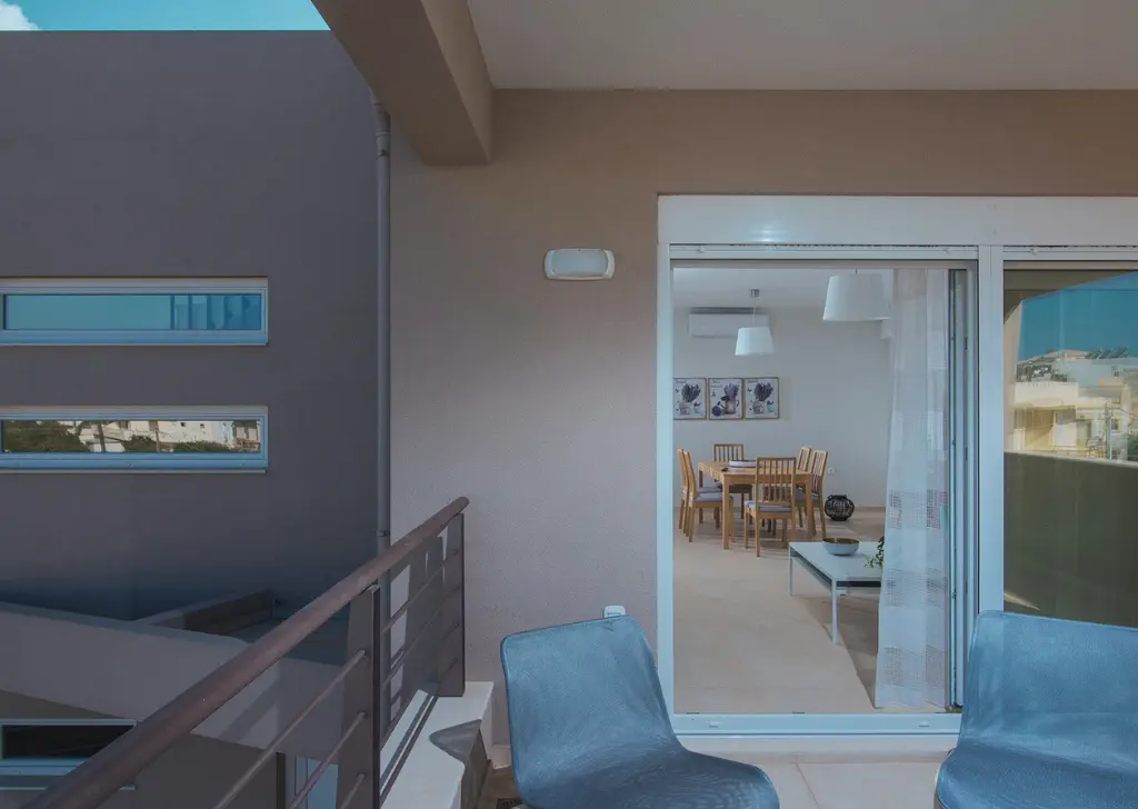 Outdoor terrace of holiday residence in Agia Pelagia